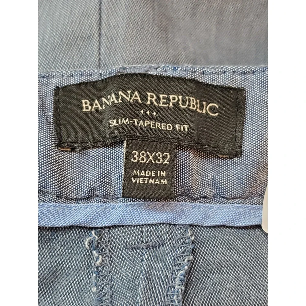 Banana Republic Men‎ Pants 38X32 Gray Chino Slim-Tapered Fit Slim